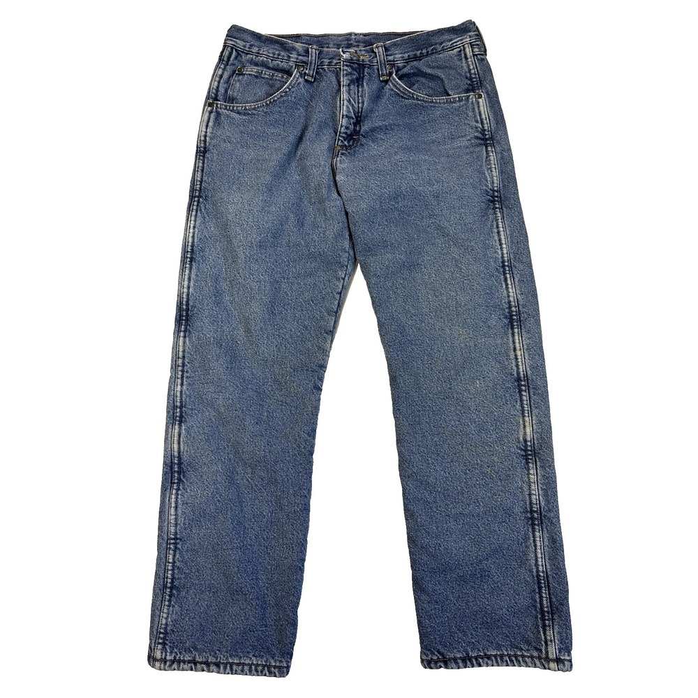 Wrangler Rugged Men's 32X30 Fleece Lined Straight Leg Jeans Utility Workwear